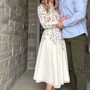 IVY CITY CO floral white dress